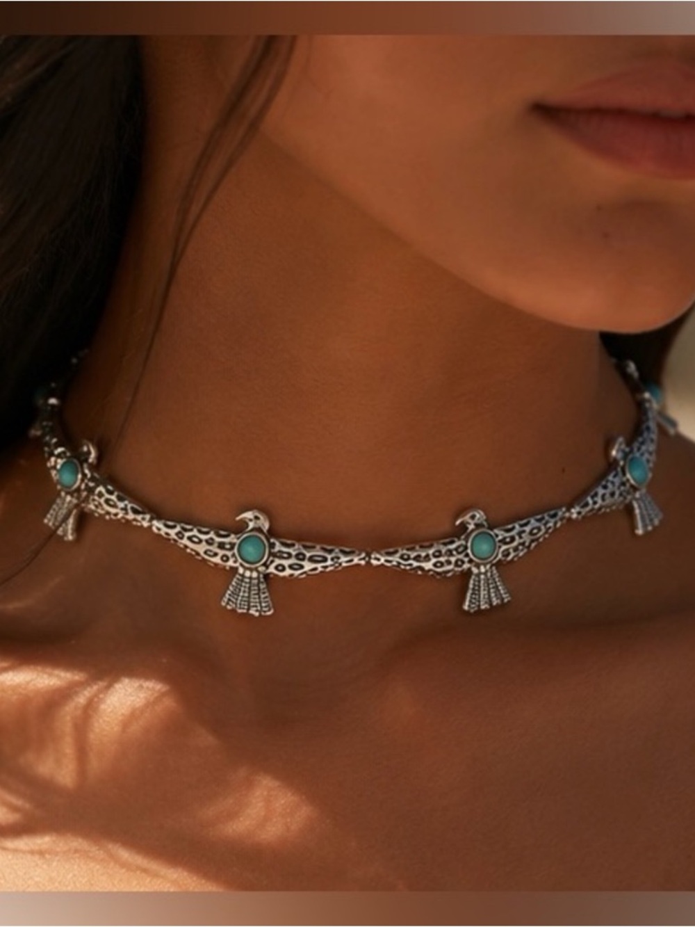 Silver Thunderbird Choker Necklace - Picture 3 of 5